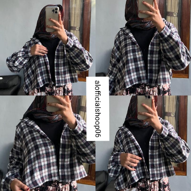 CROP TOP FLANEL / KEMEJA FLANEL WANITA / KEMEJA CROP / KEMEJA WANITA TERBARU-AL:06