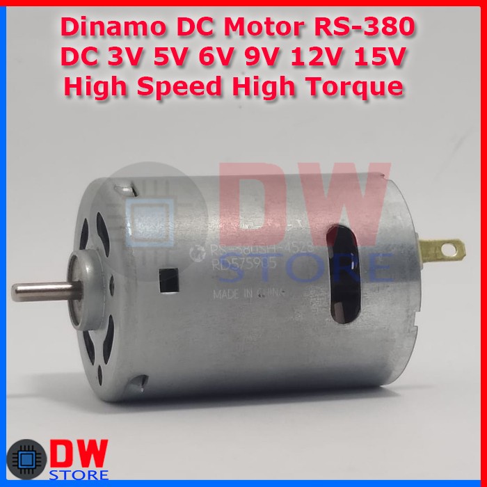 Dinamo DC Motor RS380 RS 380 DC 3V 5V 6V 9V 12V 15V High Speed Torque