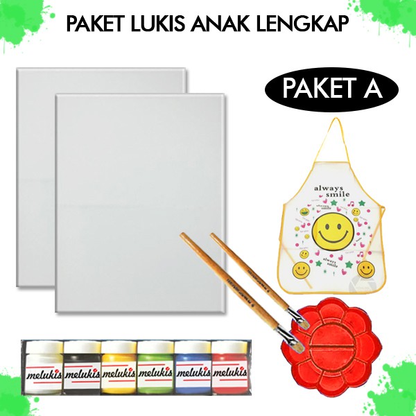 

PAKET MELUKIS KANVAS CAT KUAS DAN PALET - A