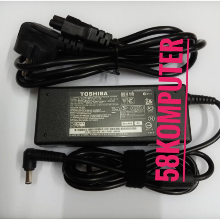 Adapter Charger Toshiba Satellite A100-S2211TD, A100-S3211TD, A100-S8111TD 19v 3.95a 75w 5.5.2.5