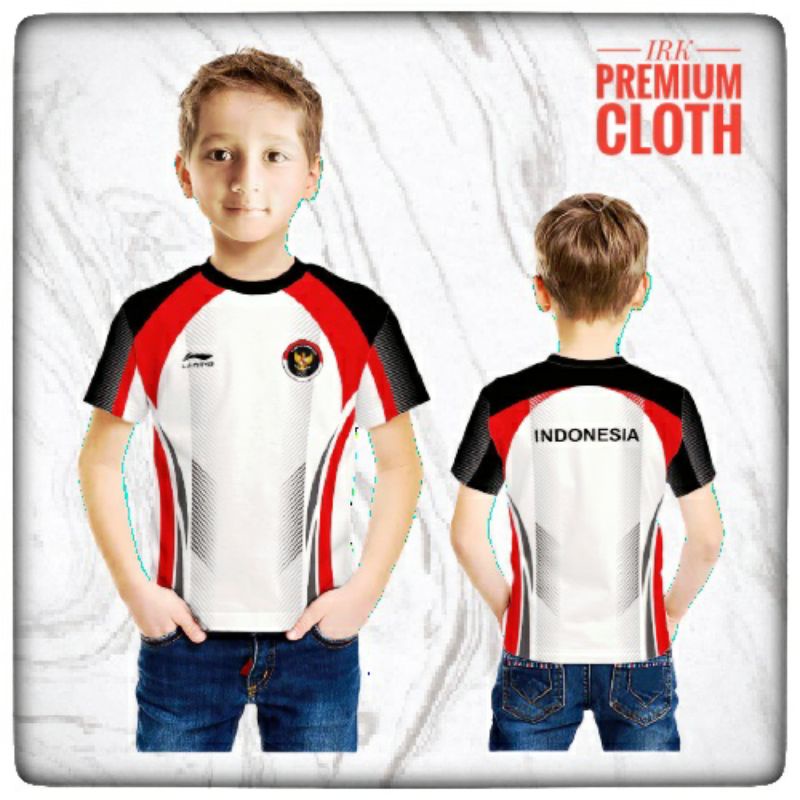 Baju Kaos Tshirt Jersey Anak Badminton Bulutangkis Indonesia Olimpiade Tokyo 2020 2021 Fullprint