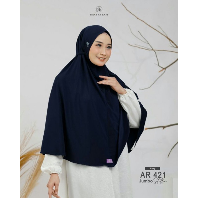 Hijab Jumbo by Arrafi AR 421 Jumbo Bergo Non pet Hijab bergo instan tali belakang ternyaman limited 