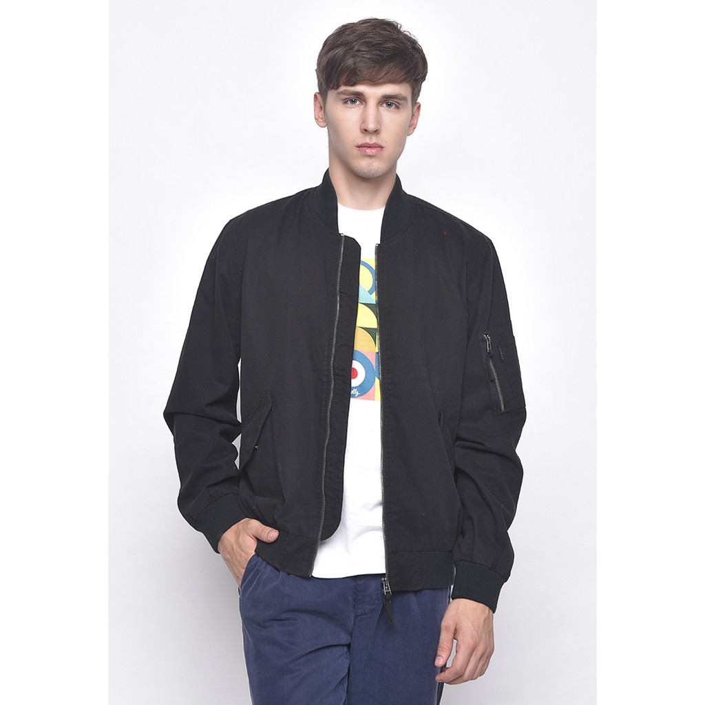 Skelly Original Jaket Motor Kanvas Kasual Pria Wanita Drew Boomber