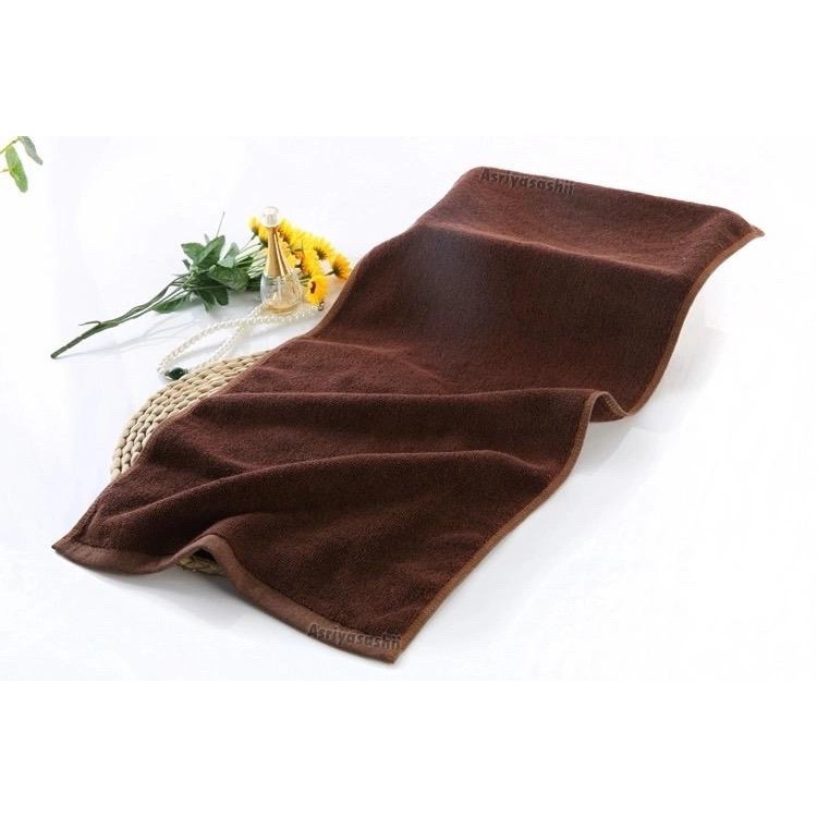 Handuk Wajah Leher Cokelat 35x70 Asriyasashii Cotton 100% Tebal Lembut Termurah Terlaris