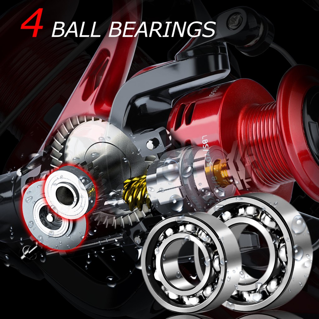 11+1BB  5.2:1 4000 Series Joran Pancing Tackle Pesca Reel Pancing Putar Reel