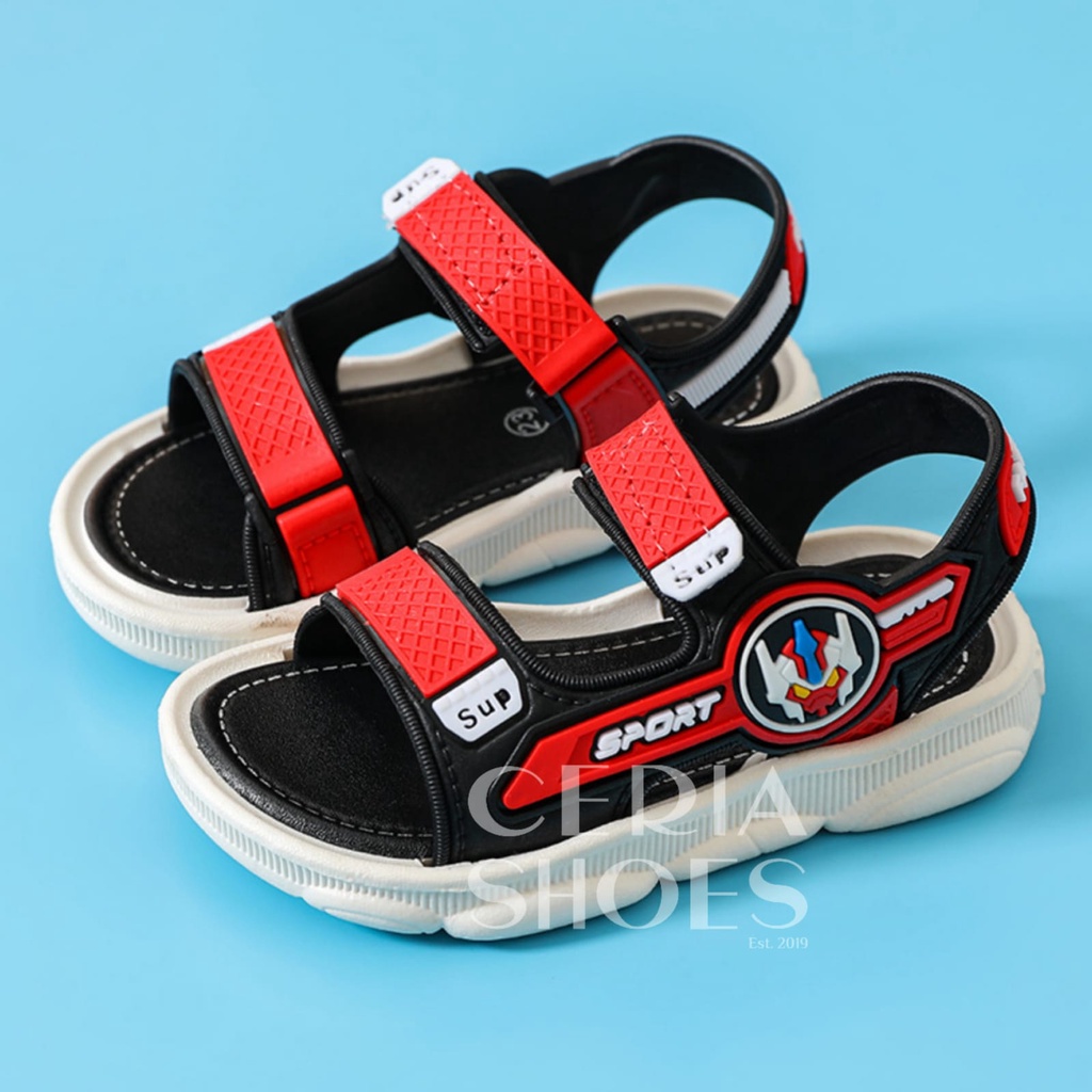 COD Sandal Gunung Anak 21-30 Sport Laki Laki Import Bahan Karet Empuk Elastis Anti Slip Sol Motif GUNDAM Baby Size