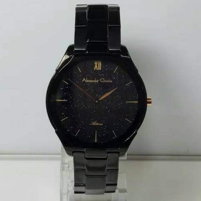 JAM TANGAN PRIA ALEXANDRE CHRISTIE AC 8517 COWOK FULL BLACK LIST GOLD ORIGINAL