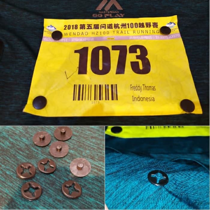 Race BIB Button - Kancing BIB nomor dada Lomba Lari (1 set isi 4)