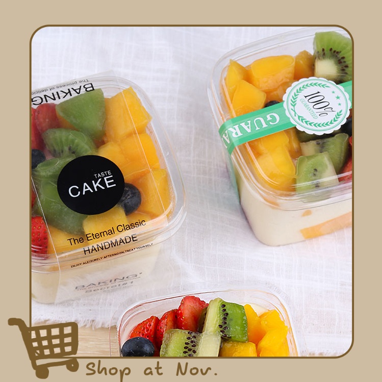 WADAH DESSERT CUPCAKE KOTAK PET 400ML CAKE BOX DESSERT BOX PUDDING CUP PUDDING BOX