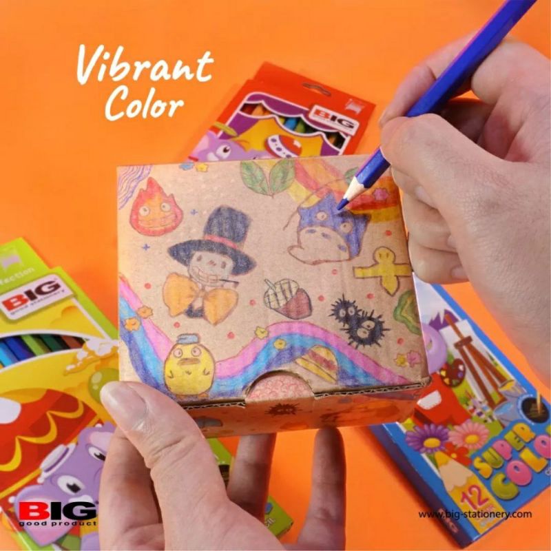 

Pensil Warna Panjang 12 Warna BIG Non Toxic, Warna Tajam