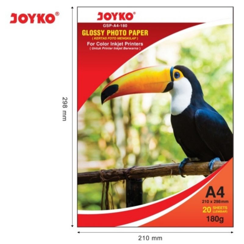 

Kertas Foto Glossy Photo Paper Joyko A4 180