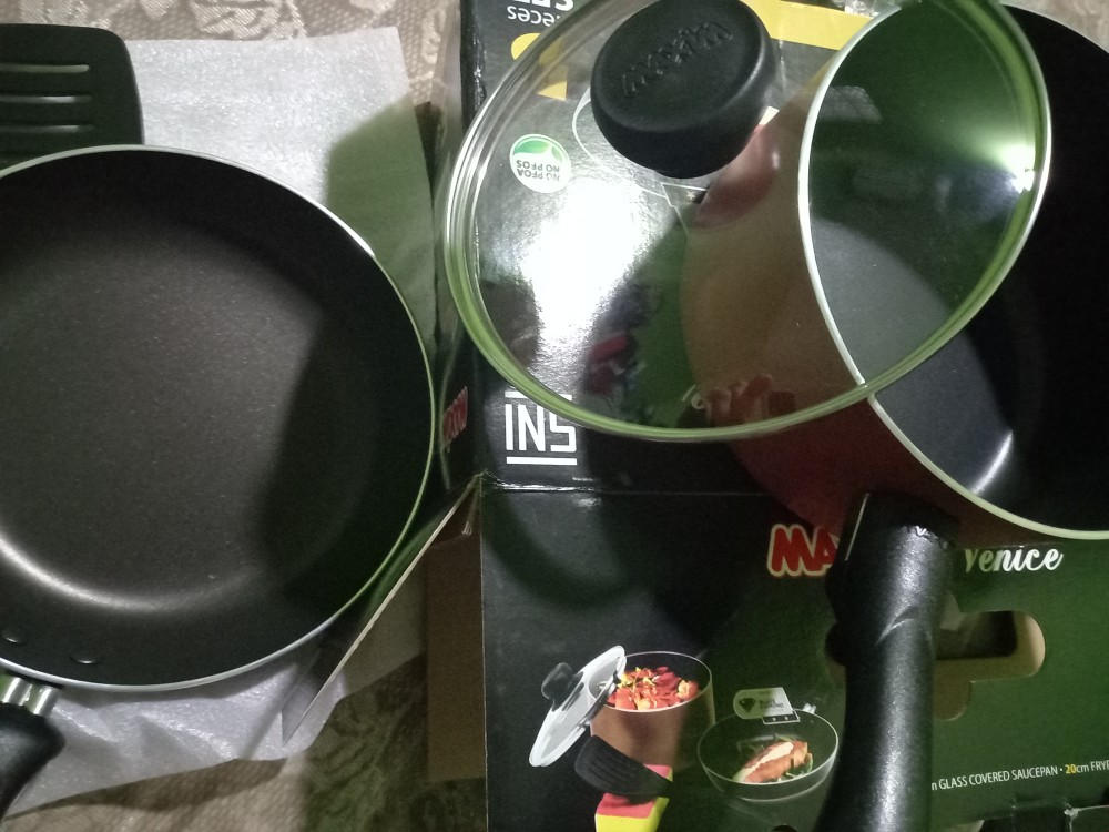 Maxim Venice 5 Pcs Set Wajan Penggorengan Panci Teflon Dan Spatula Anti Lengket