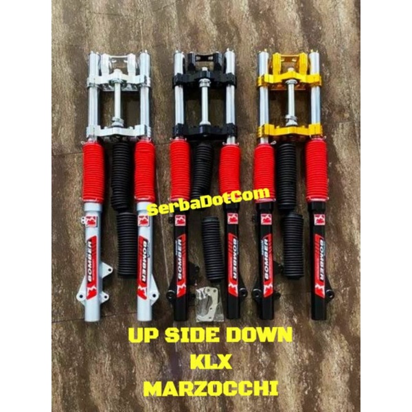 Up Side Down USD Shock Depan KLX Marzocchi 41mm Rebound Adjustment not expedition kyb scarlet