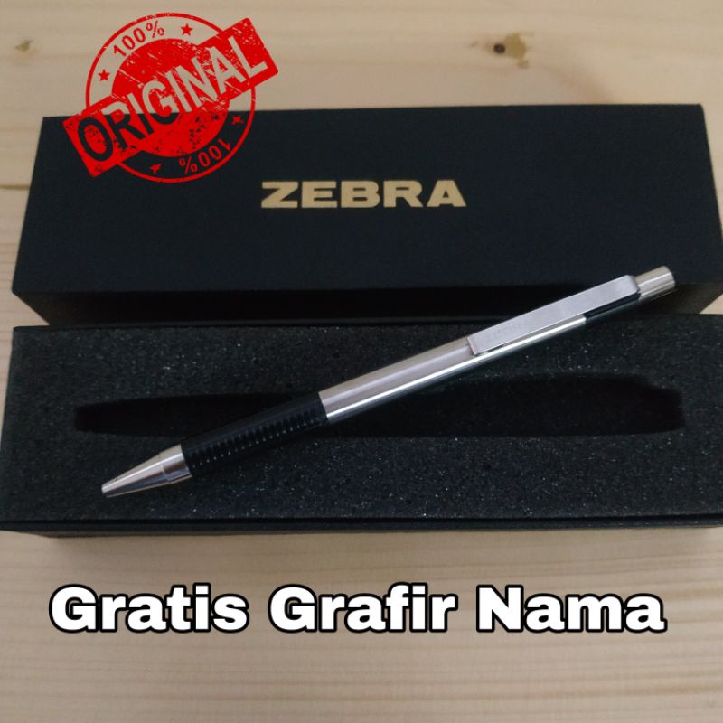 

original pulpen ballpoint stainless mewah zebra exclusive gratis Grafir nama
