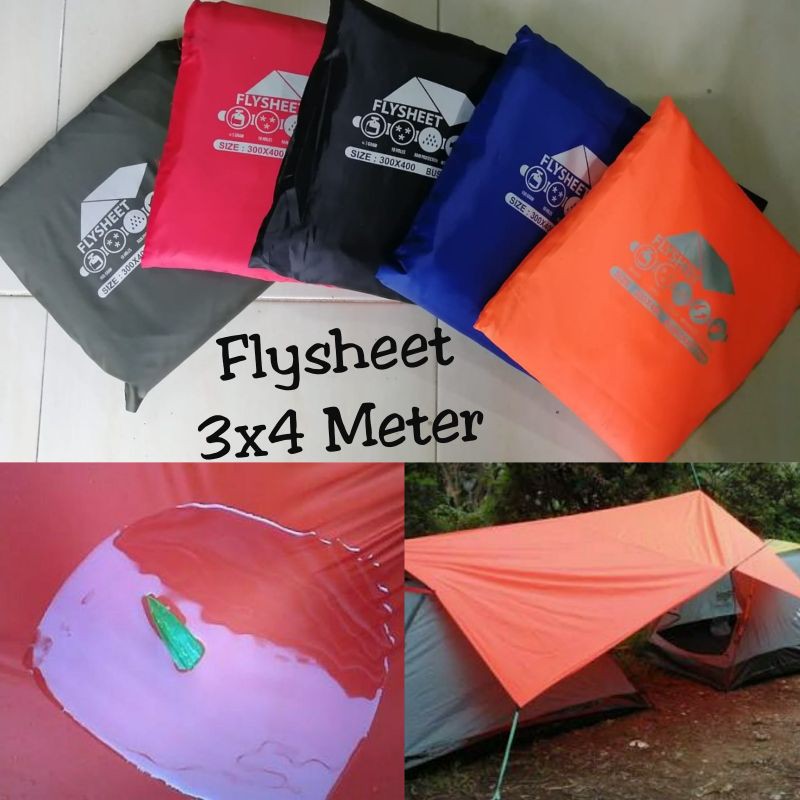 Flysheet 3x4m Waterprof Footprint 3x4m Tenda Darurat Flyshet 3x4 Meter