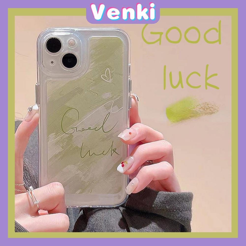 iPhone Case Silicone Soft Case Clear Case Thickened Shockproof Protection Camera Metal Button Lucky Green Compatible For iPhone 11 Pro Max 13 Pro Max 12 Pro Max 7Plus xr XS Max