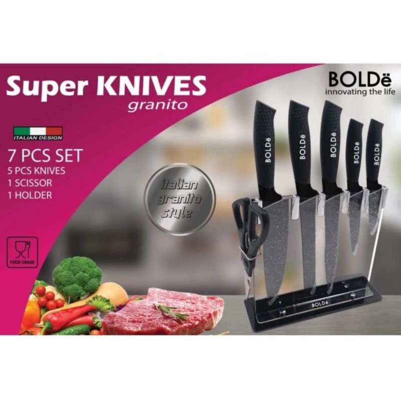 pisau set granit bolde super knives pisau set granito BOLDE ORI 100%