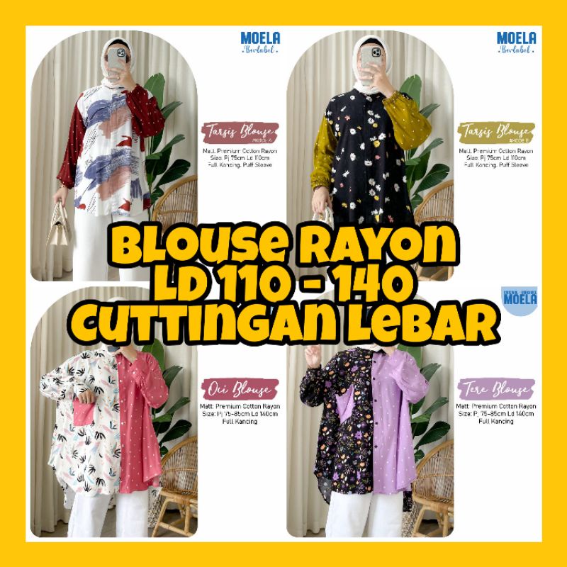 Tarsis Oci Tere Kipa Blouse Wanita Korea Jumbo Size Lengan Panjang Kombinasi Kekinian by Moela Ori