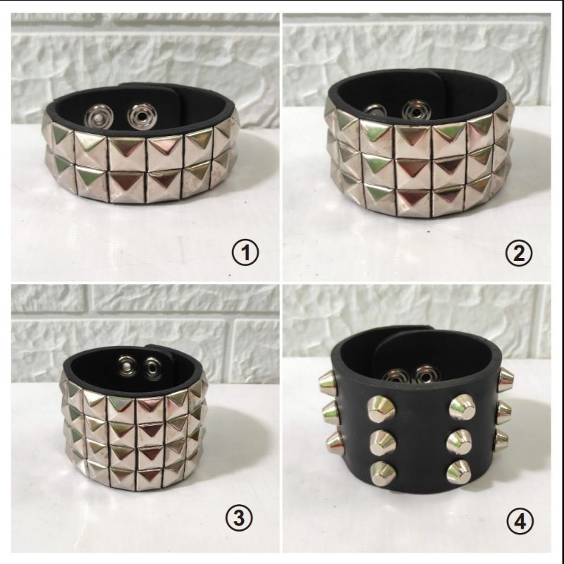 BRACELET / AKSESORIS / GELANG PUNK SPIKE PYRAMID