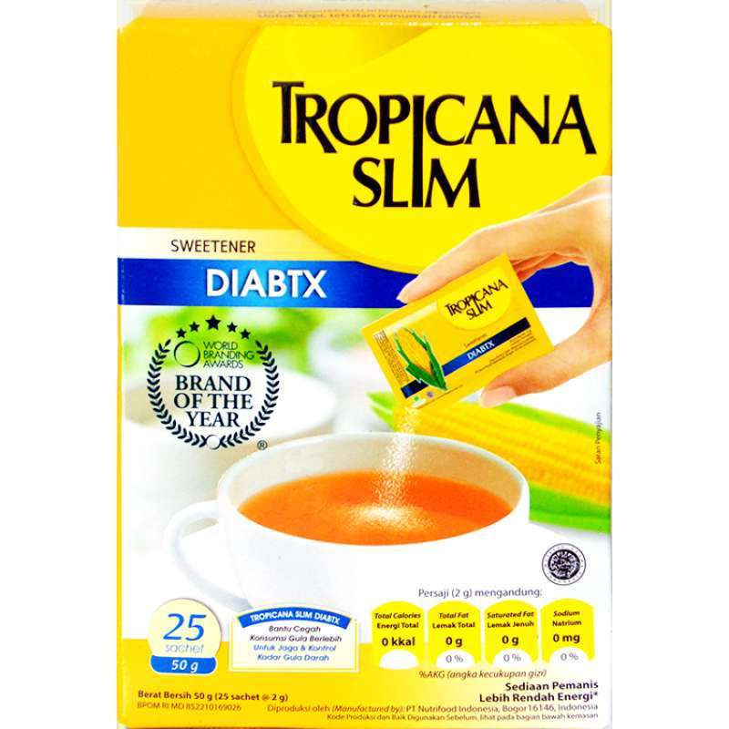 

Tropicana Slim Sweetener Diabtx isi 25 Sachet - Pemanis untuk Diabetesi