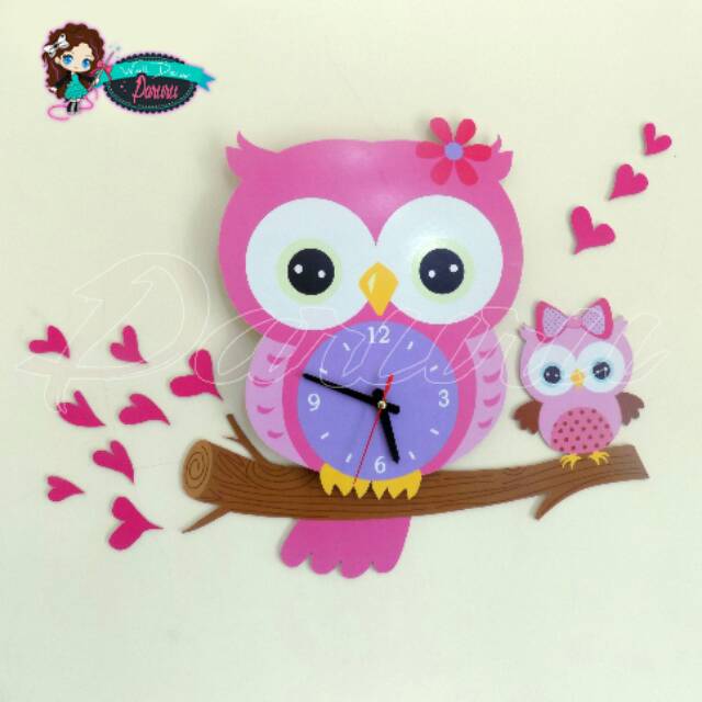 Jam unik lucu - DIY wall clock owl