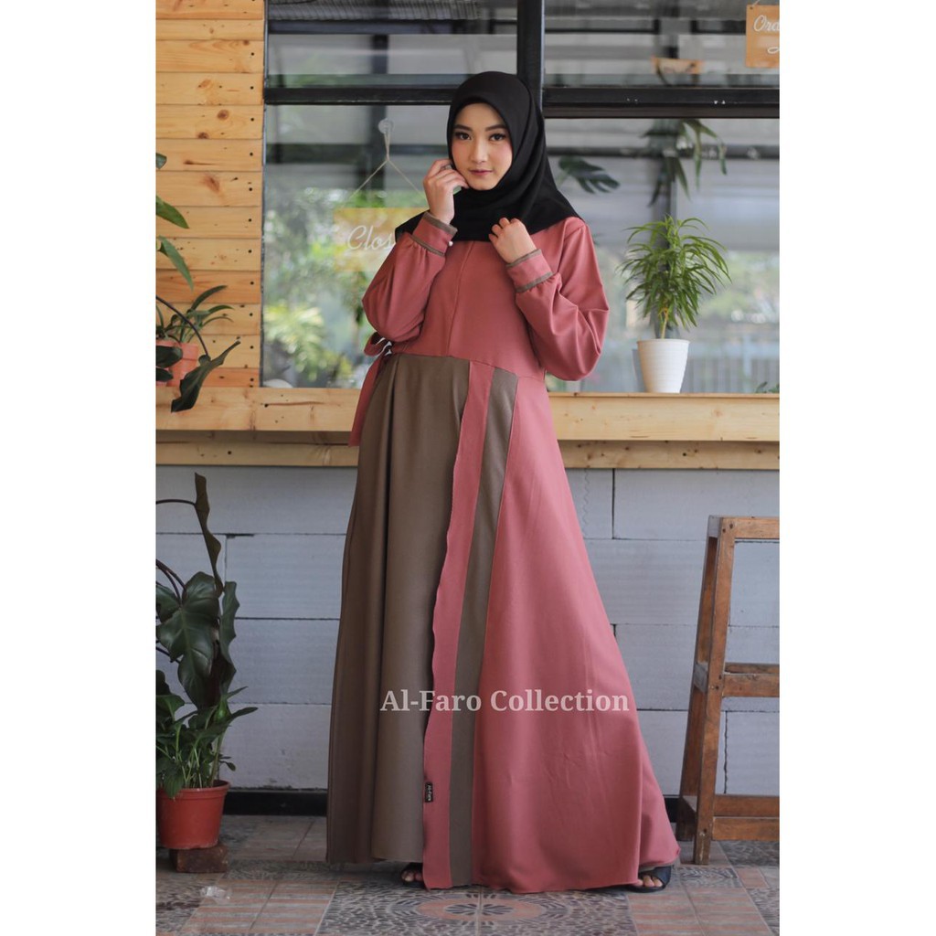 GAMIS Alfaro ZAHIRA itycrep set khimar remaja muslimah fashion muslim model itycrepe terbaru al faro