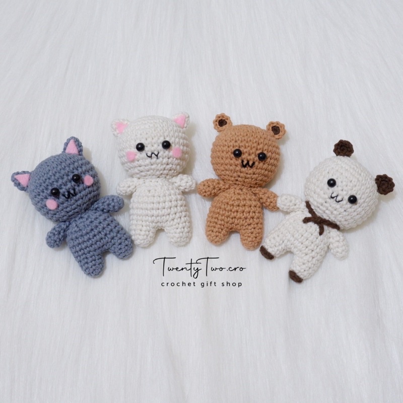 Amigurumi Peach Goma Cat / Bear (Boneka Rajut)