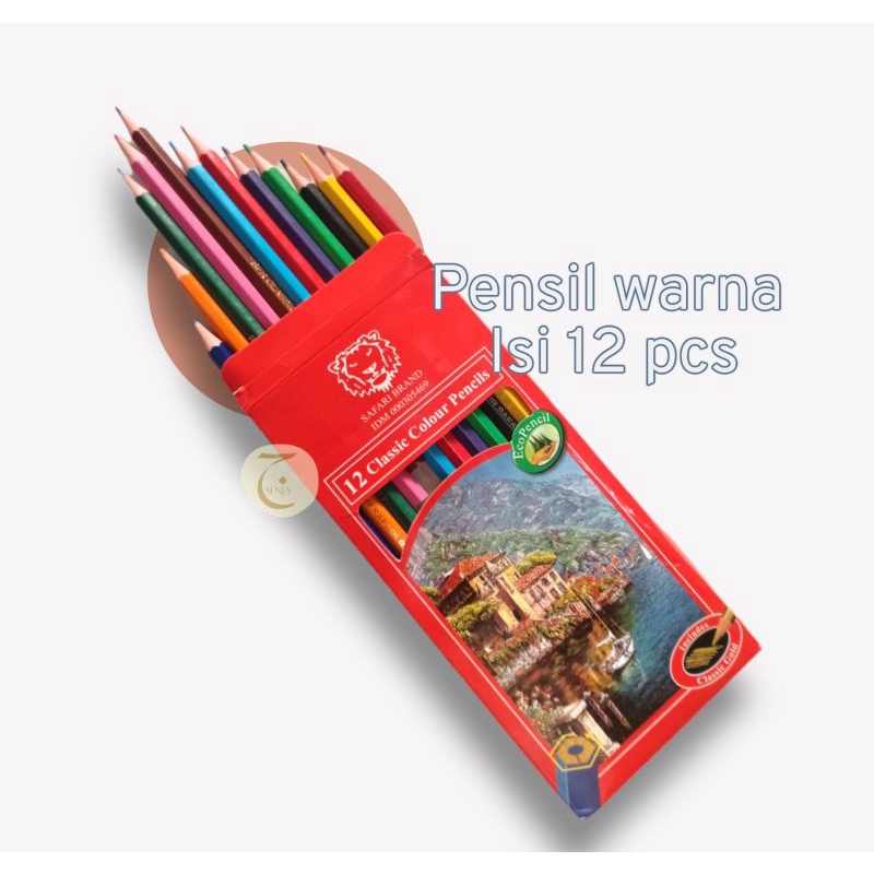 

pensil warna safari brand 12 colour