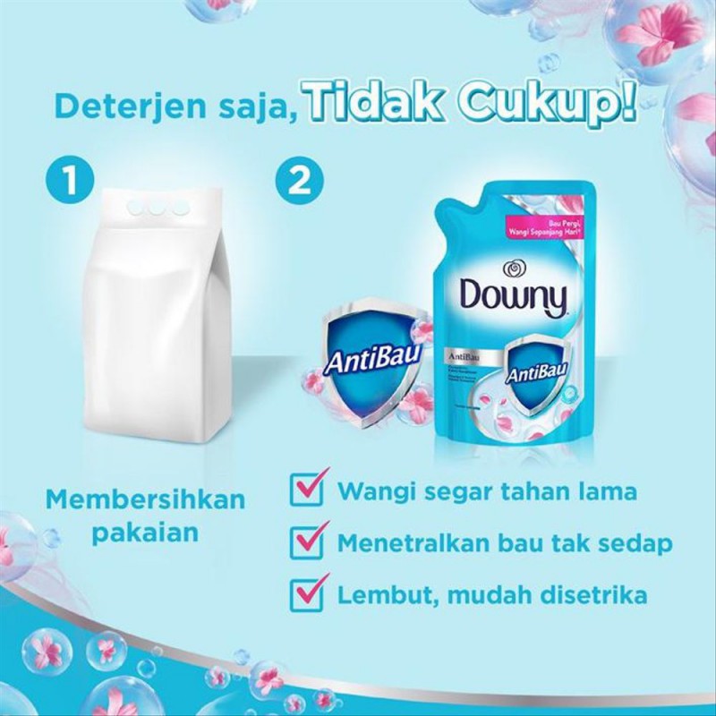 Downy Pelembut &amp; Pewangi Pakaian Anti Bau Refill - 650 ml