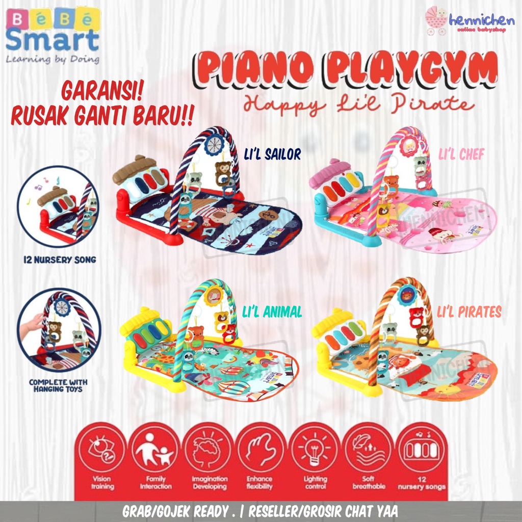 READY GOJEK GRAB BEBE SMART PIANO PLAYGYM PLAYMAT BAYI ALAS MAIN ANAK BBS960 BBS963 BEBESMART