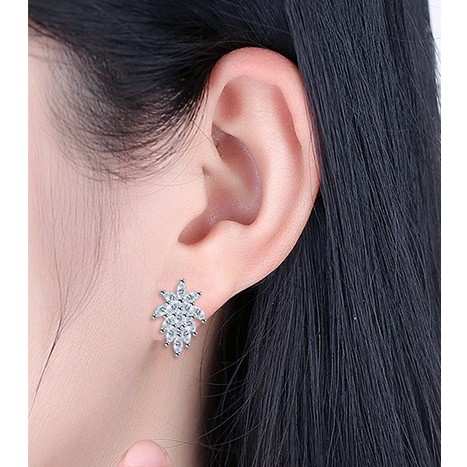 925 Perak Lucu Anting-Anting Anting-Anting Gaya Korea Wanita Bulat Cinta Hati Lima Menunjuk Bintang Daun Berbentuk Ekor Merak Fashion ornamen