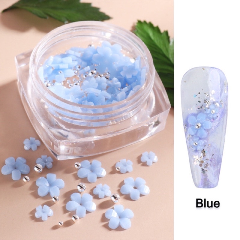 NAIL FLOWER 3D RESIN HIASAN BUNGA 3D TIMBUL WEDDING NAILS MIX SIZED 3D FLOWER HIASAN KUKU NAILART