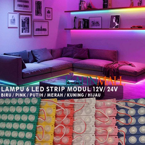 LAMPU LED MODUL 1PCS 6 MATA BESAR DC 12V / 24V VARIASI LAMPU MOBIL MOTOR MODULE