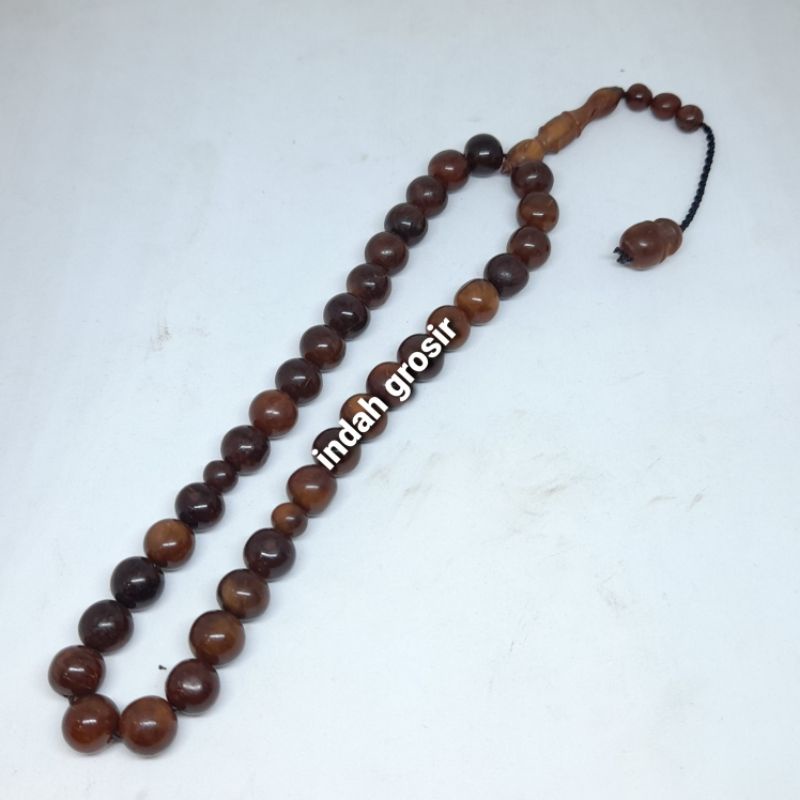 TASBIH KAOKA COKLAT POLOS 8MM 33BUTIR ASLI