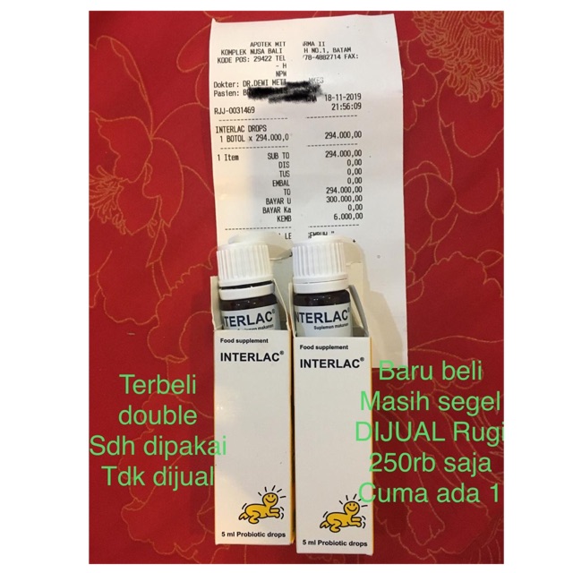 Interlac Drops 5ml Bayi Drop 5 Tetes Obat Diare Made In Belgium Belgia Licens Sweden Suplemen Makan