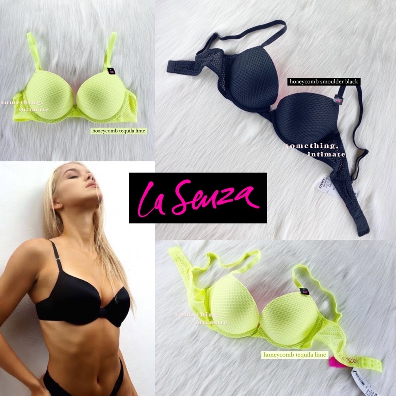 La Senza Remix Honeycomb Waffle Bra Branded Sisa Export Jastip Beha LSZ Black Neon Sale Original
