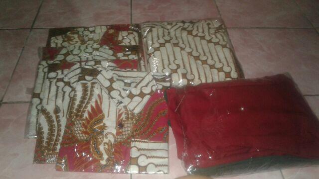 Batik Couple Keluarga Sania Ruffle Ori Ndoro Jowi Dnt Seno Merah Putih