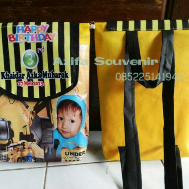 

Tas / Goodie Bag Souvenir Ulang Tahun / Ultah Anak GENDONG BANNER CUSTOM PRINTING FULL COLOR