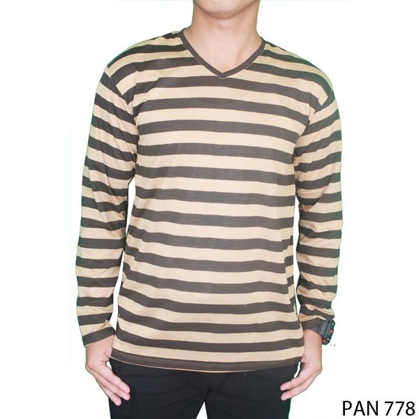 Man Outfit Long T Shirts Salur Krem – PAN 778