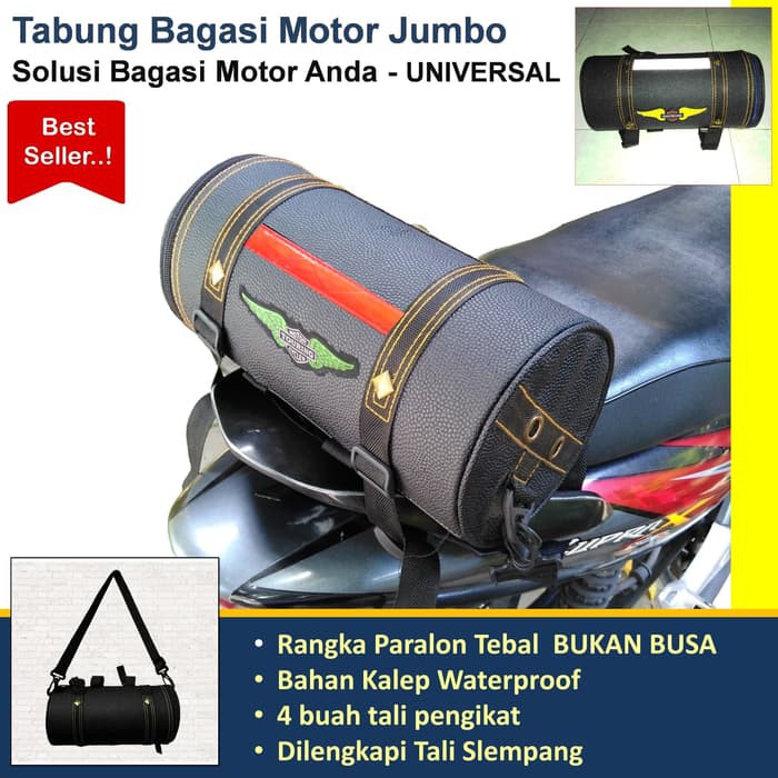 BOX MOTOR  Tabung Jas Hujan Tas Mantel Mantol Tabung Bagasi Motor JUMBO Box Tail  SUN RISE