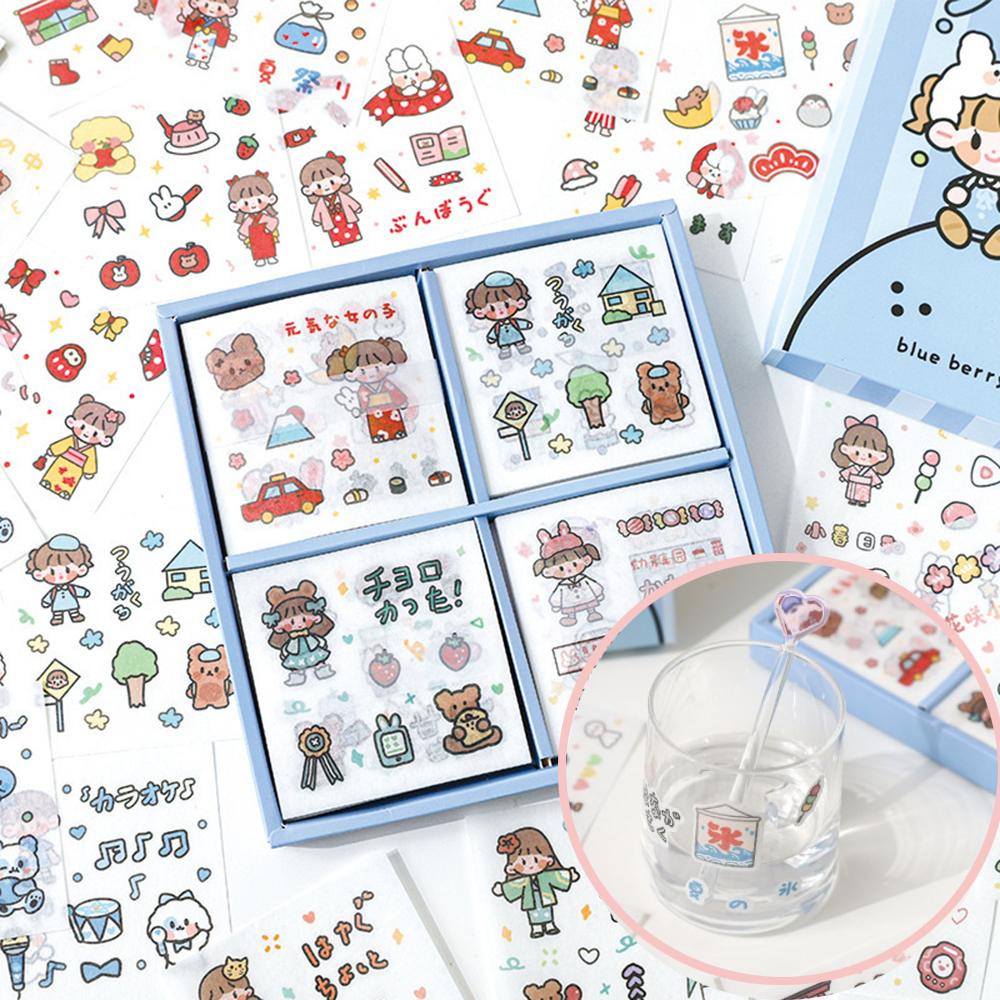 Lanfy Stiker Motif Astronot Kawaii Untuk Dekorasi Scrapbook / Album Foto / Diary DIY