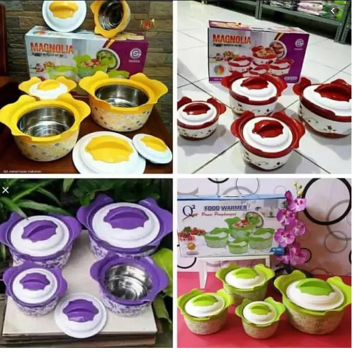 Magnolia Hot Pot Set isi 4 Food Warmer Tempat Makanan Magnolia Hot Pot Set isi 4 Food Warmer Tempat Makanan
