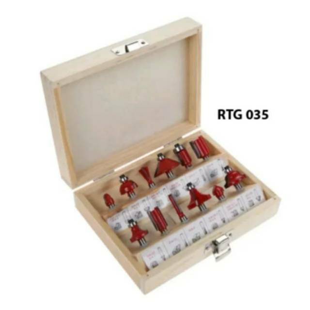 Mata Pisau Mesin Profil Router Trimmer Bit Set 12 Pcs Pola