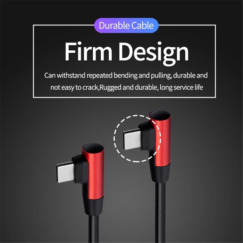 QUINTON Portable Phone Charging 20V 3A 60W Type-c Cables Fast Charging Cable Type-C Devices Type C To Type C Male to Male 0.2m 0.5m 1m 2m Durable 90 Degree Elbow PD Fast Charging/Multicolor