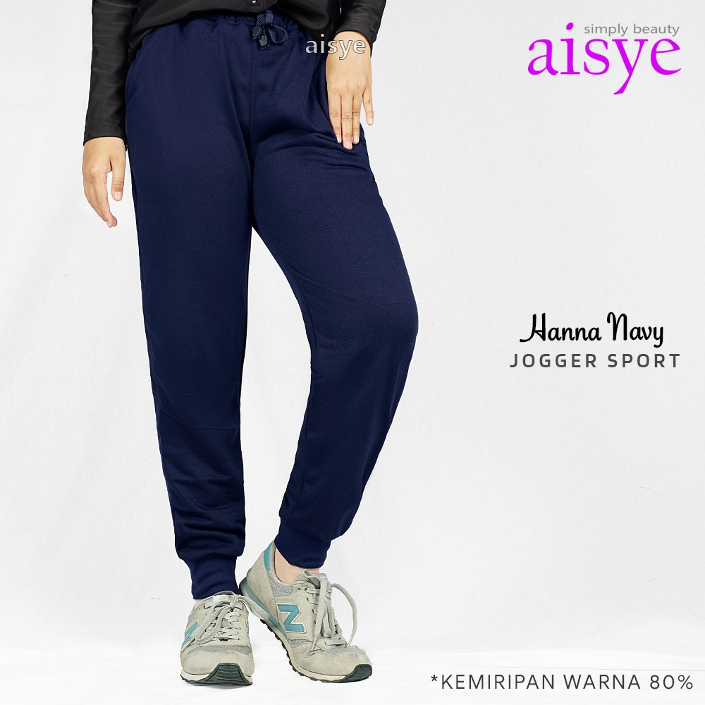 Celana Jogger Pants Sporty Aisye Wanita Korean Style Joger Training Panjang Sport Cewek Babyterry