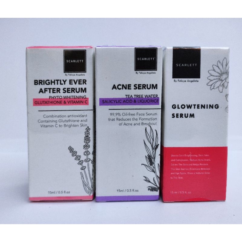 Scarlett Brightly Ever After | Acne Serum  Original 100% Day  Night Acne &amp; Brightly  Cream | Brightly &amp; Acne Essence Toner | Mugwort &amp; Soothing Gel Mask