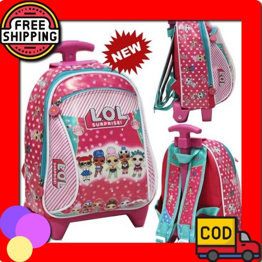 Tas Troli Dorong Anak Laki-Laki Tas Roda Bisa Ransel Karakter Bts Tobo Joyelsy-Tas Troly Anak Seko T