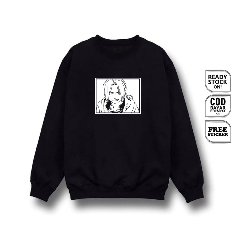 SWEATER CREWNECK FULLMETAL ALCHEMIST EDWARD ELRIC BROTHERHOOD EDOWADO ERURIKKU HAGANE NO SIGN CLOTH