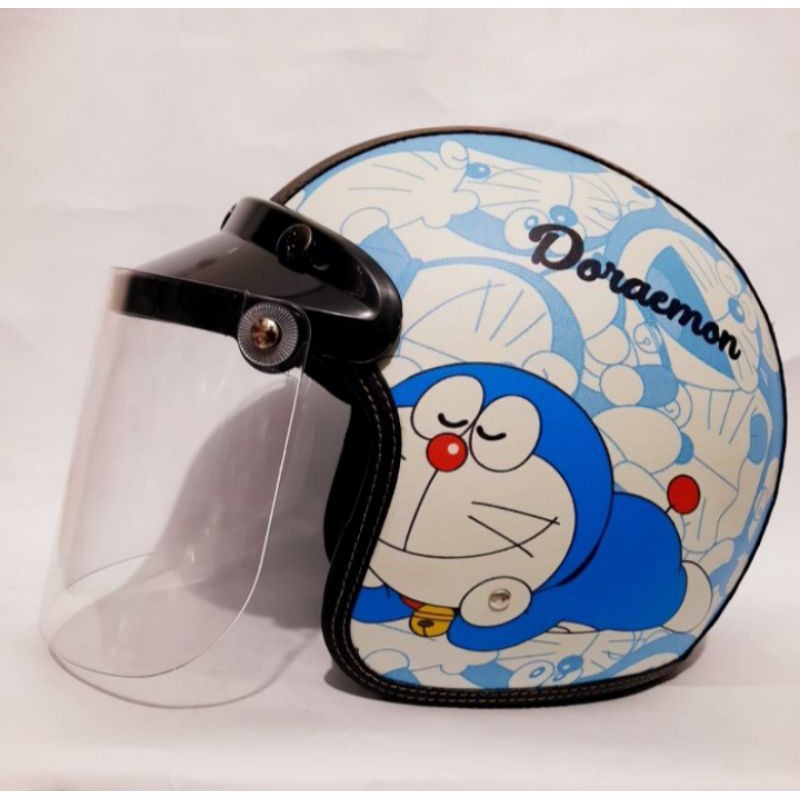HELM BOGO FULL LEHER / HELM BOGO DORAEMON / HELM BOGO KACA DATAR / HELM BOGO DEWASA / HELM BOGO