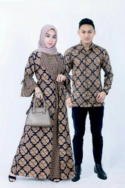 Renada Couple || couple gamis batik kombi brukat  best seller